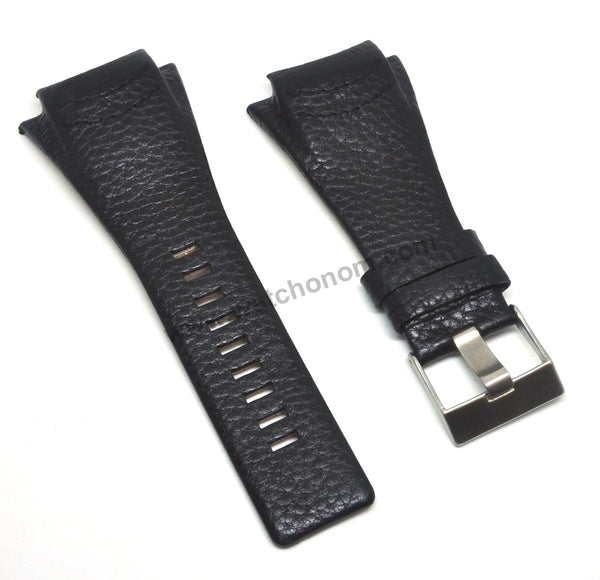 Compatible with Diesel DZ1368 , DZ1369 - 28mm Black Genuine Leather Watch Strap Band
