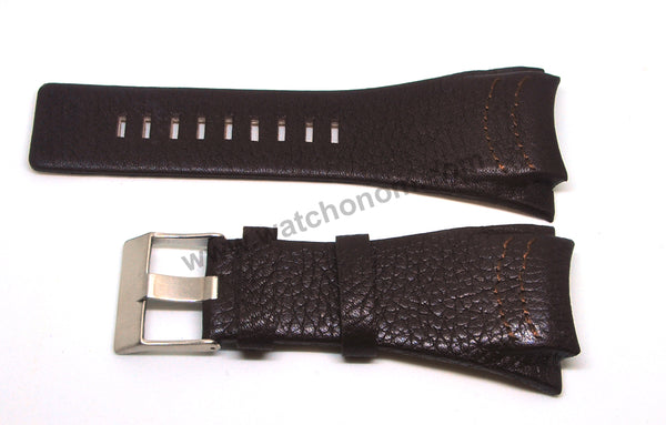 Compatible with Diesel DZ1368 , DZ1369 - 28mm Brown Genuine Leather Watch Strap Band