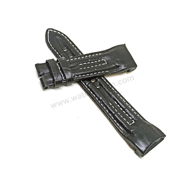 Fits/For Seiko Prospex Sky V175-0CK0 SSC264P1 , SSC261P2 , SSC289P1 - Black Handmade Replacement Leather Watch Strap Band Belt