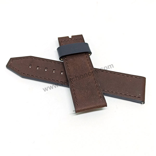 Fits/For Fossil ME3127 Nate - 24mm Vintage Brown Genuine Leather Replacement Watch Band Strap Belt