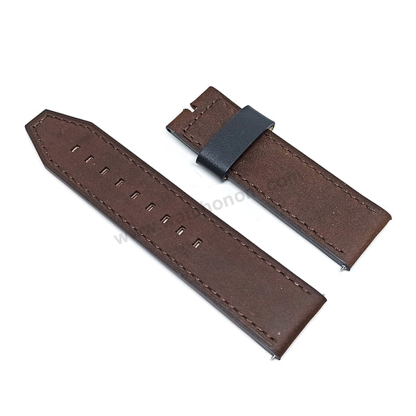 Fossil JR1487 , JR1390 , JR1424 , JR1475 - Nate Fits with 24mm Vintage Brown Genuine Leather Replacement Watch Band Strap