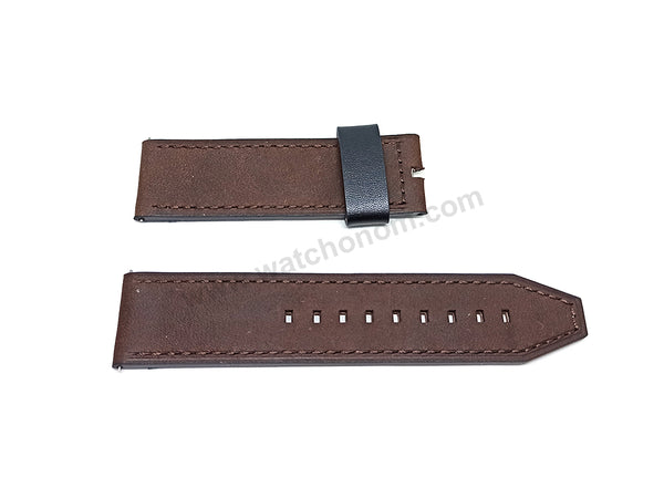 Fossil JR1487 , JR1390 , JR1424 , JR1475 - Nate Fits with 24mm Vintage Brown Genuine Leather Replacement Watch Band Strap