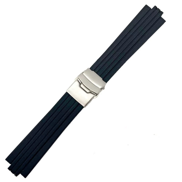 10mm Black Rubber Watch Band Strap - Pulsar PXH383 PF3505 - 7T62-X133 VX42-X124