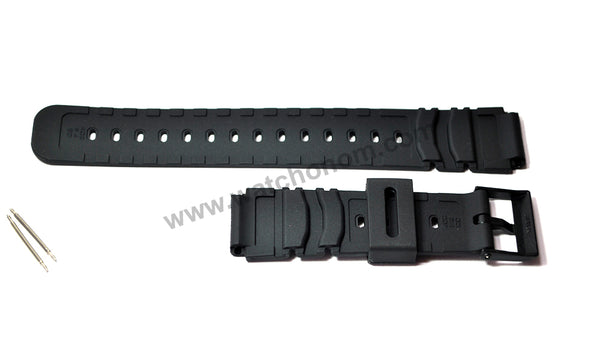 20mm Black Rubber Watch Band / Strap compatible for Casio Protrek ATC-1000 , ATC-1100 , ATC-1200 , PRT-400 , PRT-410 , PRT-500