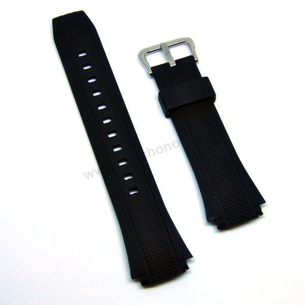 Fits/For Casio Edifice EFA-131PB , EFA-131RBSP - 20mm Black Rubber Replacement Watch Strap Band Belt