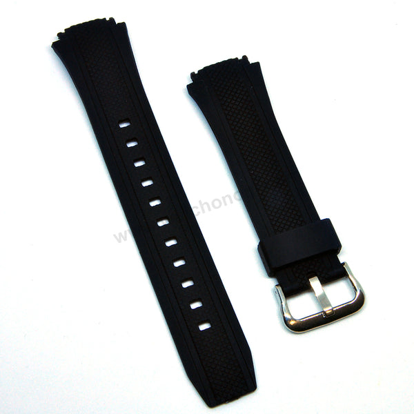 Fits/For Casio Edifice EFA-131PB , EFA-131RBSP - 20mm Black Rubber Replacement Watch Strap Band Belt