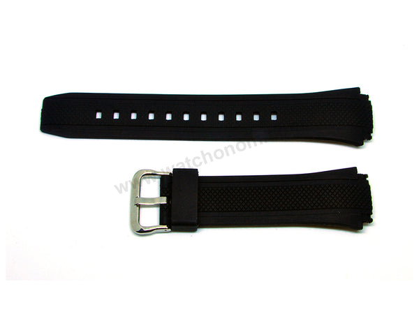 Fits/For Casio Edifice EFA-131PB , EFA-131RBSP - 20mm Black Rubber Replacement Watch Strap Band Belt