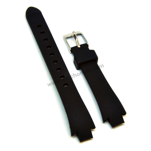 Fits/for Lacoste 3510L - 9mm Black Rubber Women Wristwatch Replacement Watch Band Strap
