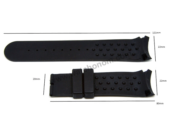 Compatible Calvin Klein CK K2241104 , K2241126 , K2241161 , K2246126 , K2246161 , K2247229 22mm Black Rubber Replacement Watch Band Strap