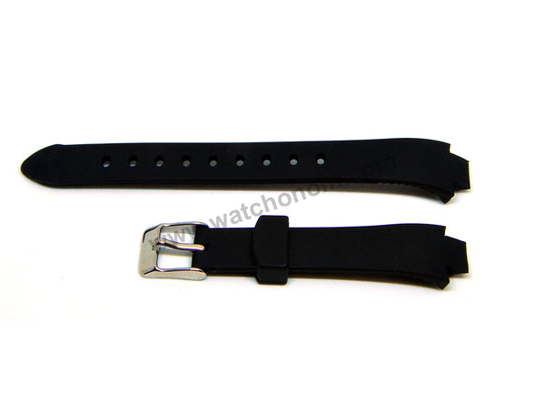 Lacoste 3510L Watch Band Strap - 9mm Black Rubber