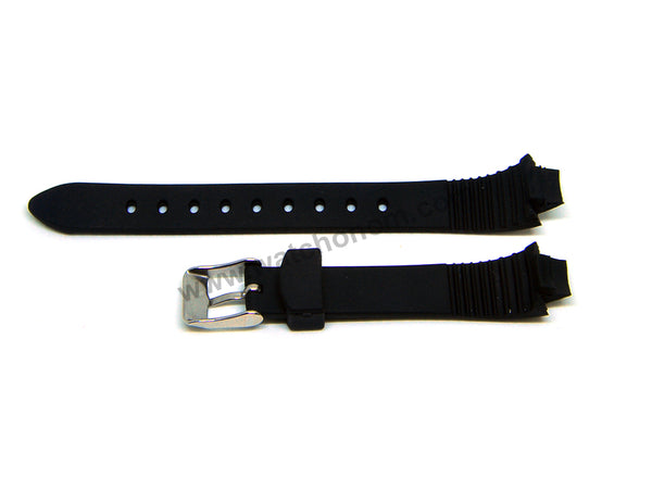 Lacoste 3510L Watch Band Strap - 9mm Black Rubber