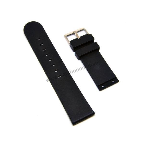 Welder K24 3003 / 3100 / 3101 Compatible with 23mm Black Rubber Replacement Watch Band / Strap