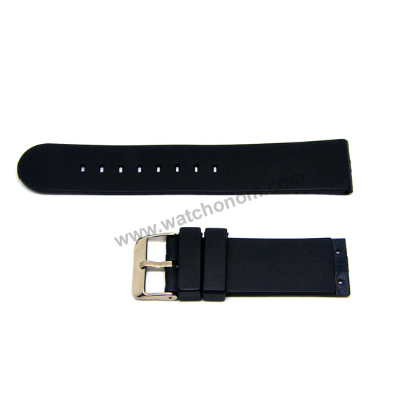 Welder K24 3003 / 3100 / 3101 Compatible with 23mm Black Rubber Replacement Watch Band / Strap
