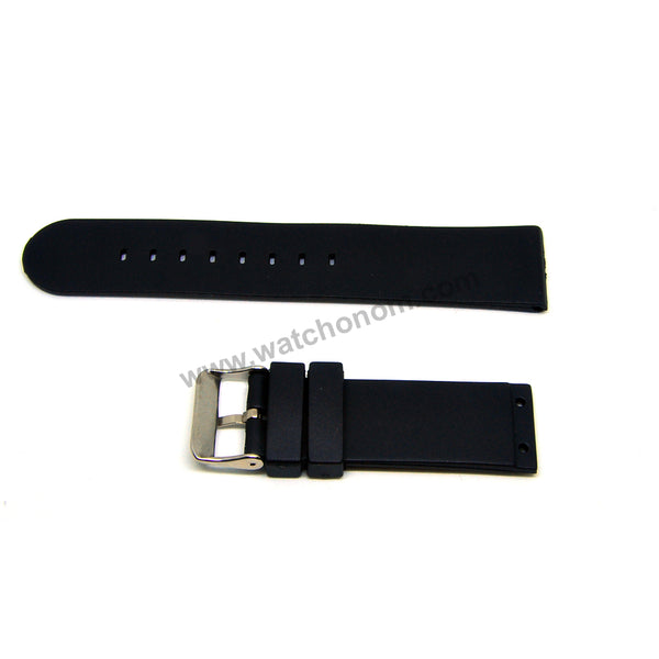 Welder K24 3003 / 3100 / 3101 Compatible with 23mm Black Rubber Replacement Watch Band / Strap