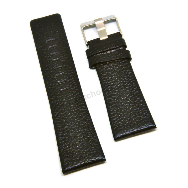 Fits/For Diesel DZ1149 - 28mm Black Genuine Leather Replacement Watch Strap Band Belt