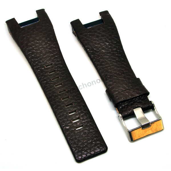 Fits/For Diesel Bugout DZ1273 , DZ1216 , DZ4246 - 32mm Dark Brown Genuine Leather Replacement Watch Band Strap