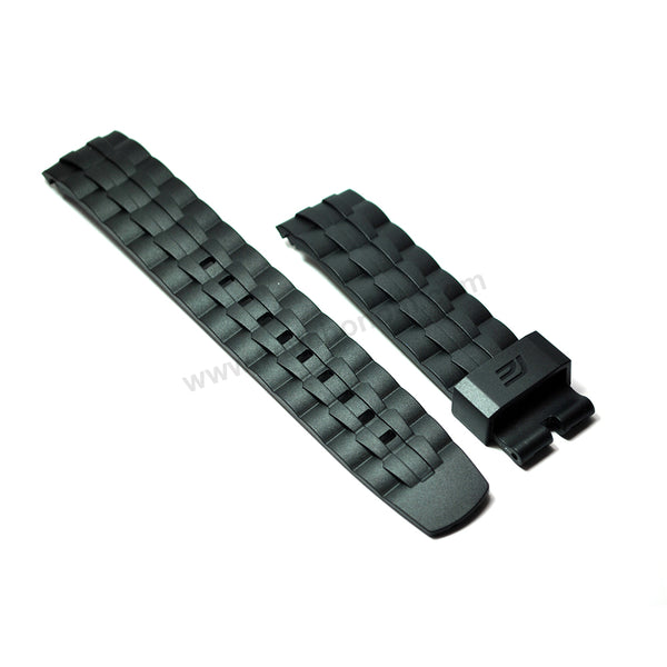 2x SETS Black Rubber Watch Bands Straps Belts Fits with Casio Edifice EF-550 , EF-550D , EF-550RBSP