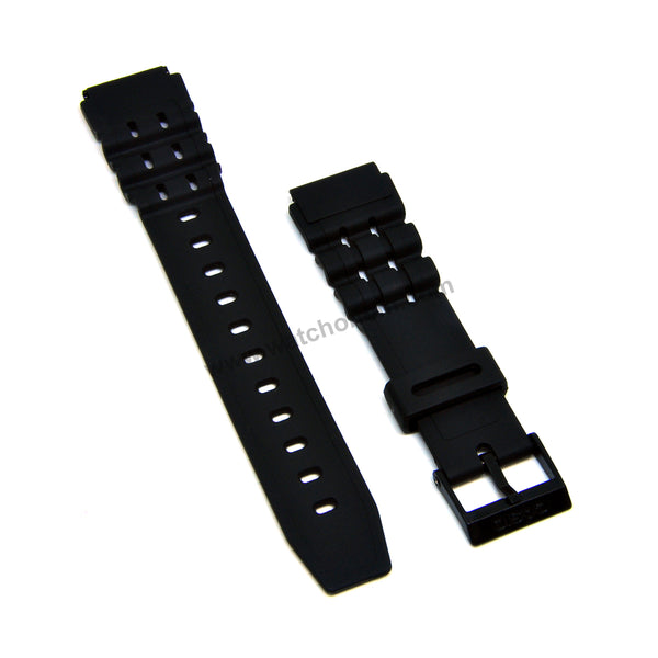 Fits/For Casio W-87H , W-88H , W-727H , W-731H - Black Rubber 19mm Replacement Watch Band Strap