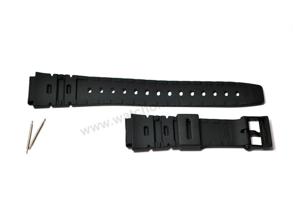 Fits/For Casio ALT-6000 , ALT-6100 , AQ-10 - Black Rubber Replacement Watch Band Strap Belt