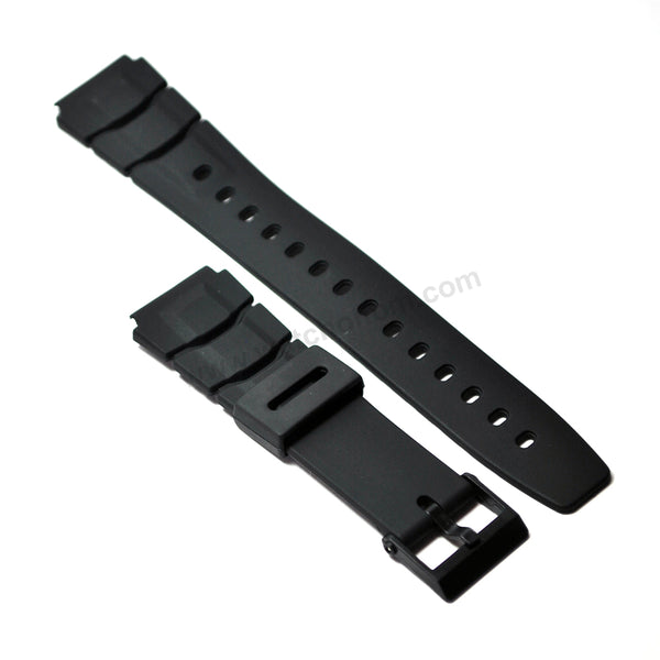 Fits/For Casio ALT-6000 , ALT-6100 , AQ-10 - Black Rubber Replacement Watch Band Strap Belt