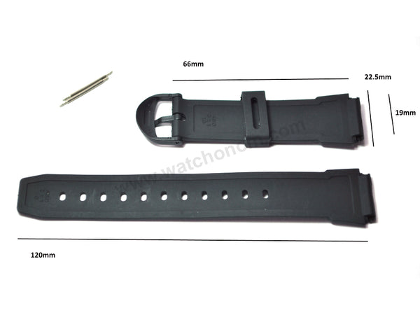 Fits/For Casio ABX-53 , ABX-55 - Black Rubber Replacement Watch Band Strap Belt