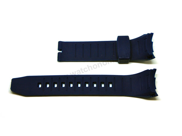 Fits/For Seiko Lord Chronograph 7T04-0AT0 - SPC238P1 - 26mm Navy Blue Rubber Replacement Curved End Watch Strap