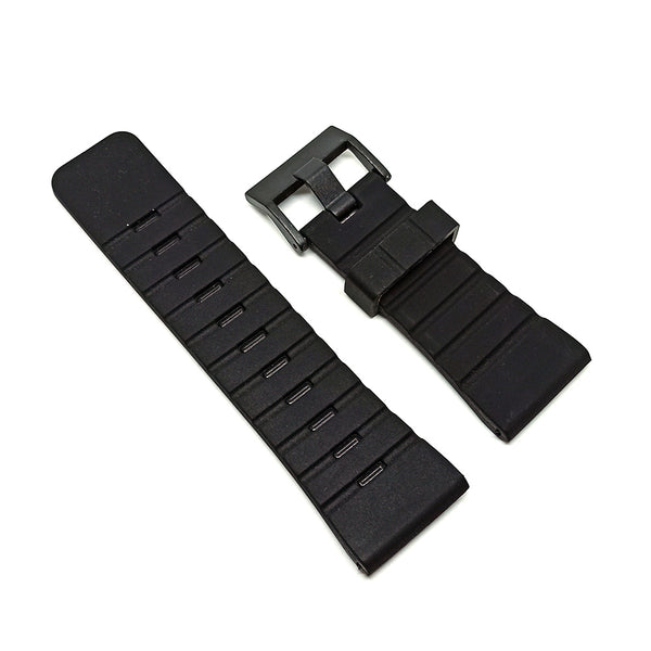 Fits/For Diesel DZ1241 - Soft Silicone Black Silicone/Rubber Replacement Watch Band Strap
