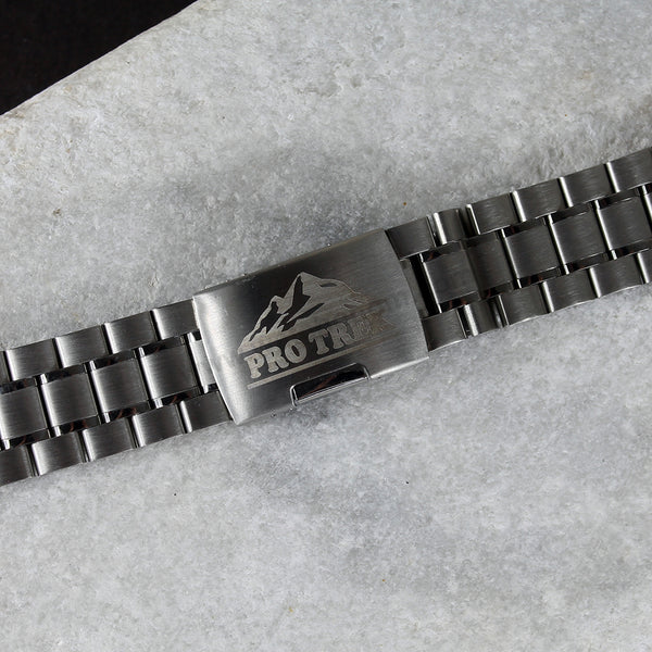 Fits/For Casio Pro Trek PRG-600 , PRG-600Y , PRG-650Y , PRW-6600 - Silver Colour Stainless Steel - Metal Replacement Watch Bracelet Band Strap Belt