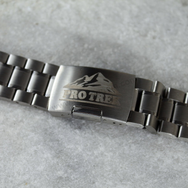 Fits/For Casio Pro Trek PRG-600 , PRG-600Y , PRG-650Y , PRW-6600 - Silver Colour Stainless Steel - Metal Replacement Watch Bracelet Band Strap Belt