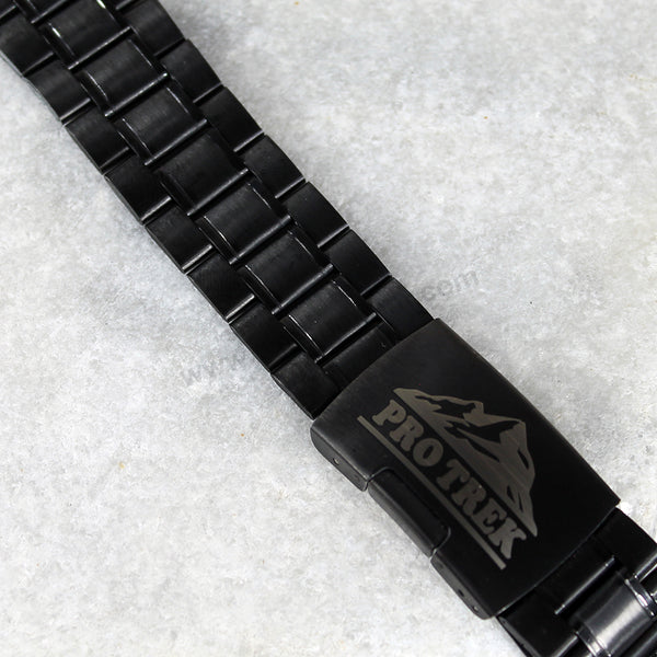 Fits/For Casio Protrek PRG-600 , PRG-600Y , PRG-650Y , PRW-6600 - Black Stainless Steel - Metal Replacement Watch Bracelet Band Strap Belt