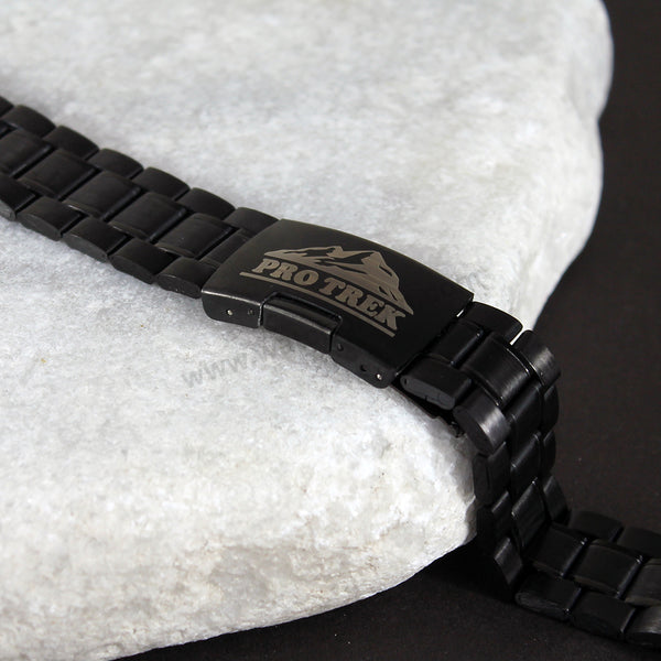 Fits/For Casio Protrek PRG-600 , PRG-600Y , PRG-650Y , PRW-6600 - Black Stainless Steel - Metal Replacement Watch Bracelet Band Strap Belt