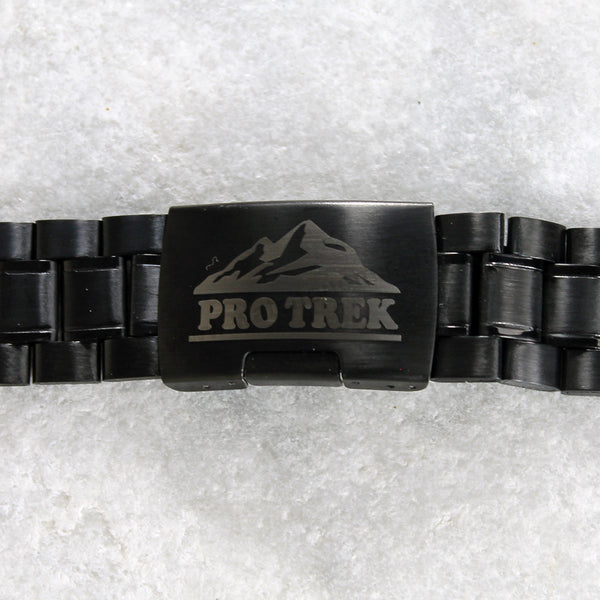 Fits/For Casio Protrek PRG-600 , PRG-600Y , PRG-650Y , PRW-6600 - Black Stainless Steel - Metal Replacement Watch Bracelet Band Strap Belt