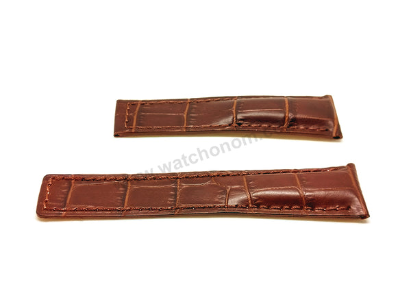 Fits/for Tag Heuer Monaco CAW211* , CW211* - 22mmx18mm Bright Brown Genuine Leather FC6178 Replacement Watch Strap Band