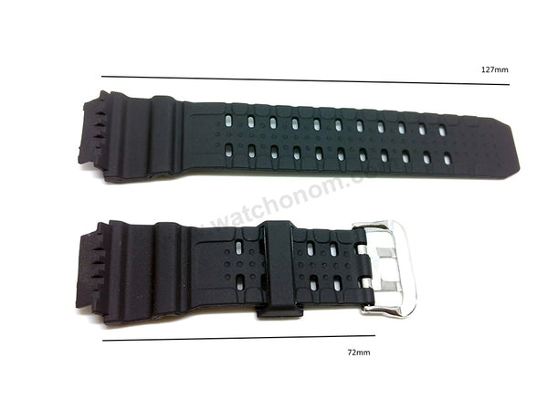 Fits/For Casio G-Shock Rangeman GW-9400 - **mm Black Rubber Replacement Watch Strap Band Belt