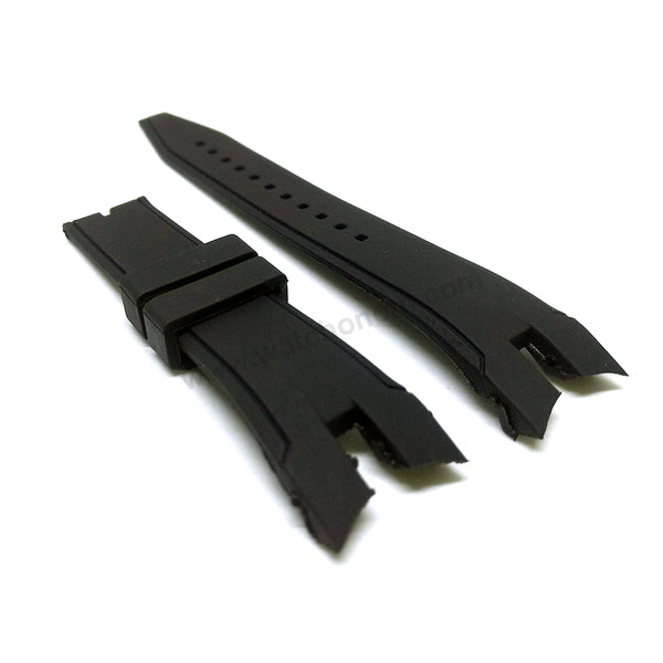Fits/For Seiko Sportura 7T62-0LA0 - SNAF25P1 , SNAF25P9 , SNAF28P1 - Black Rubber Replacement Watch Strap Band Belt