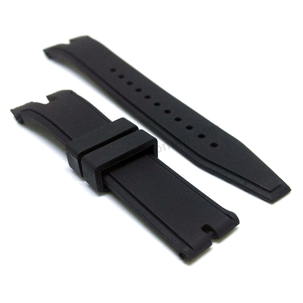 Fits/For Seiko Sportura 7T62-0LA0 - SNAF25P1 , SNAF25P9 , SNAF28P1 - Black Rubber Replacement Watch Strap Band Belt