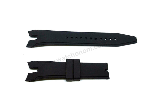 Fits/For Seiko Sportura 7T62-0LA0 - SNAF25P1 , SNAF25P9 , SNAF28P1 - Black Rubber Replacement Watch Strap Band Belt