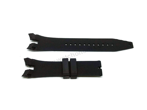 Fits/For Seiko Sportura 7T62-0LA0 - SNAF25P1 , SNAF25P9 , SNAF28P1 - Black Rubber Replacement Watch Strap Band Belt