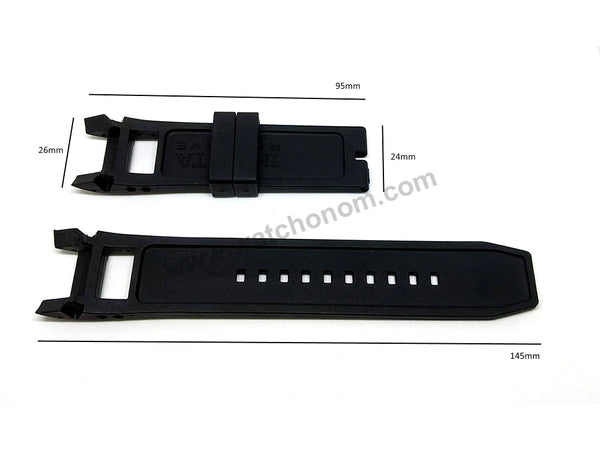 Fits/For Invicta Excursion 6252 , 6255 , 6262 , 6264 , 6265 , 6267 , 6268 - 26mm Black Rubber/Silicone Replacement Watch Band Strap