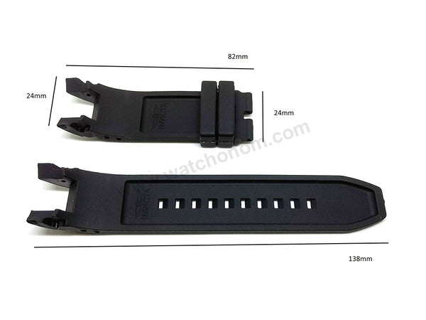 Fits/For Invicta S1 Rally 0893 , 0894 , 0895 , 0896 , 0897 , 0898 , 0899 , 0900 , 0901 - **mm Black Rubber Replacement Watch Band Strap Belt