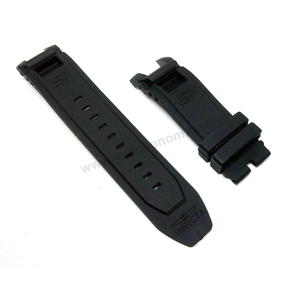 Fits/For Invicta S1 Rally 0893 , 0894 , 0895 , 0896 , 0897 , 0898 , 0899 , 0900 , 0901 - **mm Black Rubber Replacement Watch Band Strap Belt