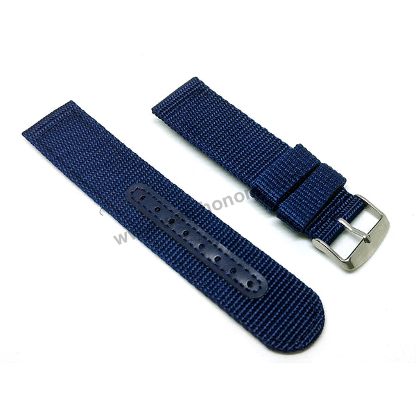 Seiko 5 - 7S36-03J0 - SNZG11K1 , SNZG11J1 - Fits with 22mm Blue Nylon Knit Replacement Watch Band Strap