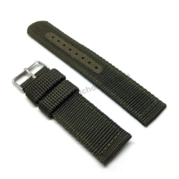 Seiko 5 - 7T94-0BL0 - SNN239P1 - Fits with 22mm Green Nylon Knit Replacement Watch Band Strap