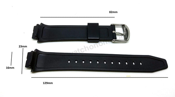 Original Casio MRP-700 Marine Gear - 16mm Black Rubber Silicone Replacement Watch Band Strap Belt
