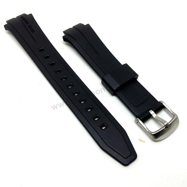 Original Casio MRP-700 Marine Gear - 16mm Black Rubber Silicone Replacement Watch Band Strap Belt