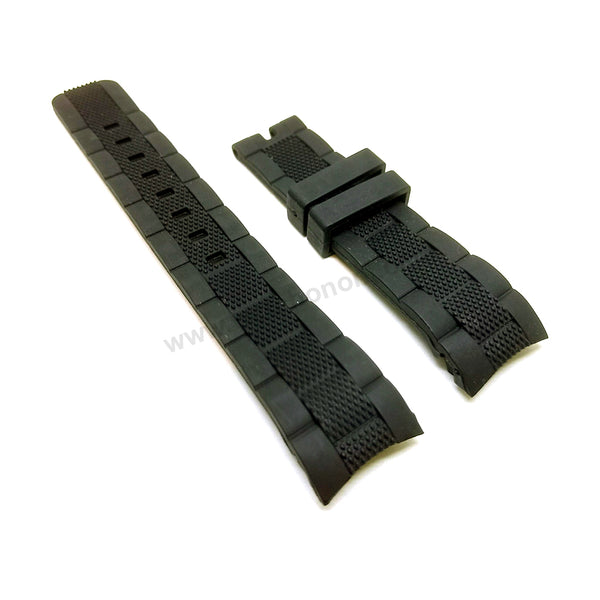 Fits/For Guess Collection I33501L1 , I33501M1 , I30008M1 Sport Class - Replacement Black Rubber Watch Band Belt Strap