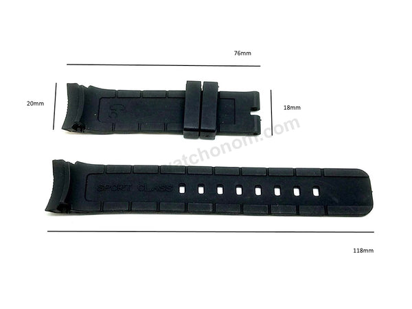 Fits/For Guess Collection I33501L1 , I33501M1 , I30008M1 Sport Class - Replacement Black Rubber Watch Band Belt Strap
