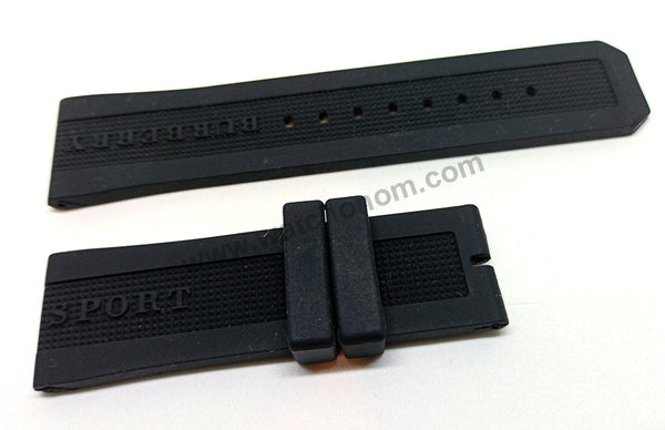 Burberry Endurance BU7710 , BU7713 , BU7715 , BU7761 - 24mm Black Rubber Silicone Watch Band Strap