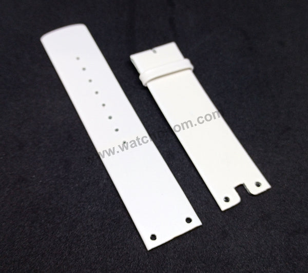 Compatible Fits/For Calvin Klein Glam CK K9423 , K94231 , K9423101 - 22mm White Genuine Leather Replacement Watch Band Strap