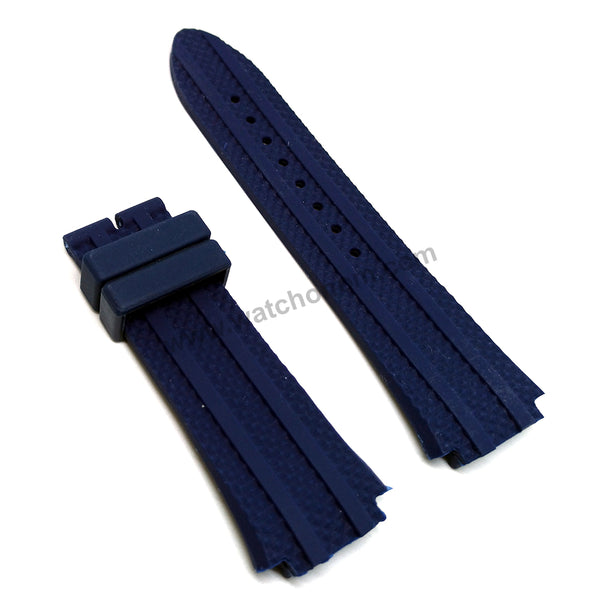 Fits/For Guess Collection GC W0674G2 , W0674G4 - 20mm Navy Blue Rubber Silicone Replacement Watch Band Strap